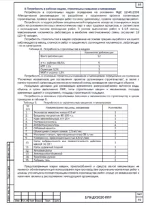 Потребность в людских ресурсах и технике