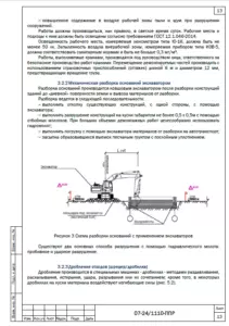 Механическая разборка оснований экскаватором