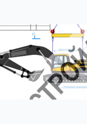 Боковая схема строповки экскаватора HYUNDAI R225L VS