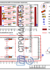 Схема разработки грунта складского комплекса